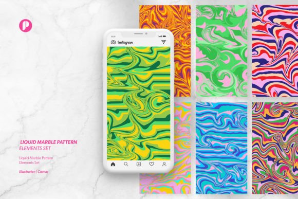 Download Liquid Marble Pattern Elements Set - Premium Bundle